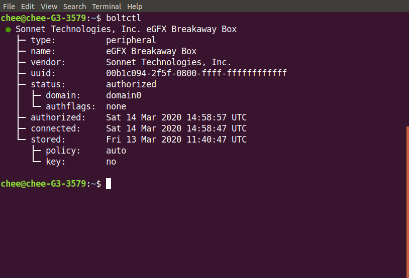 Output of botlctl