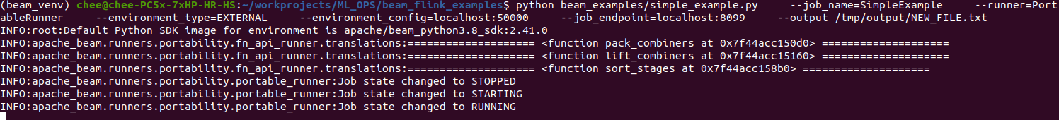 Running BEAM job in CLI